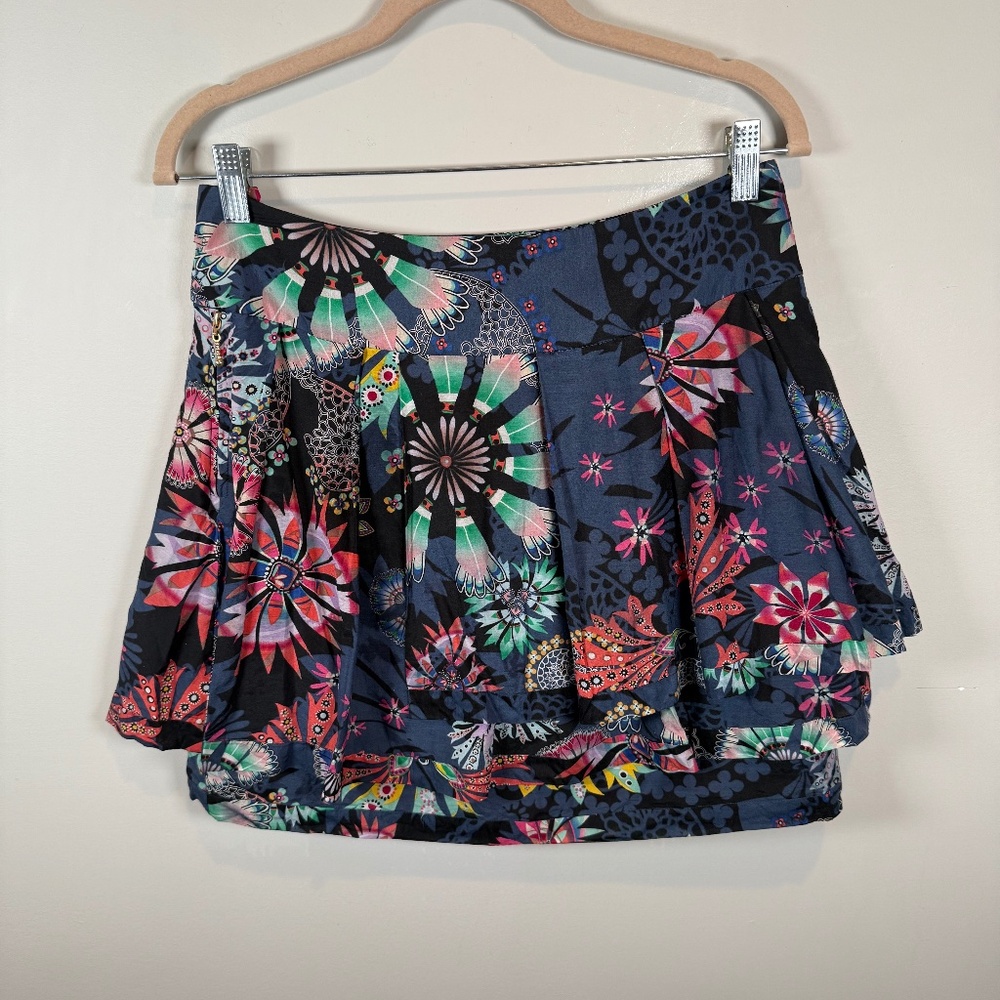 Anthropologie LEIFSDOTTIR Silk Blend Floral Mini Skirt Size 6